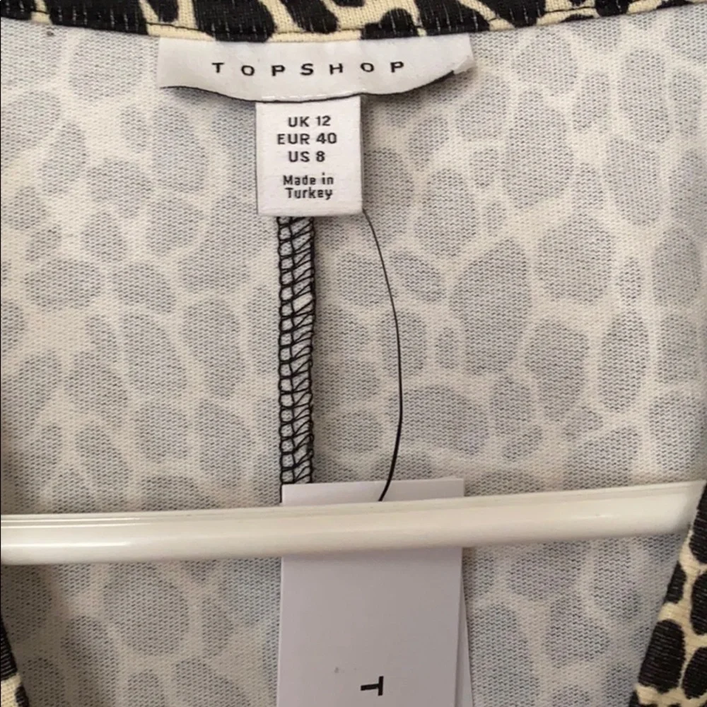 NWT TopShop animal print tie puff sleeve minidress